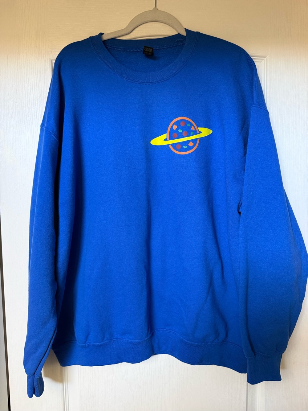 Blue Pizza Planet Graphic Crewneck Sweatshirt